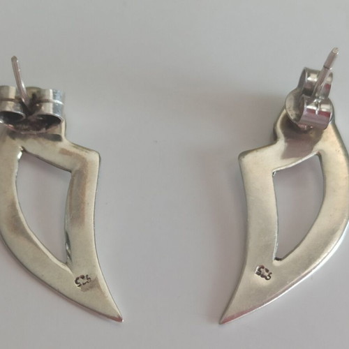Handmade silver 925 earrings with lapis lazuli like new
