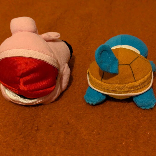 Pokemon Squirtle & Clefairy λούτρινα μεταχειρισμένα, πακέτο Tomy