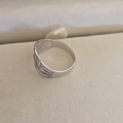 White gold 585 Cleopatra ring with zircon, size 56