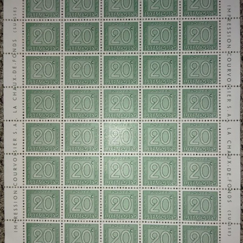 Luxembourg 1946 Unused Stamp Sheet