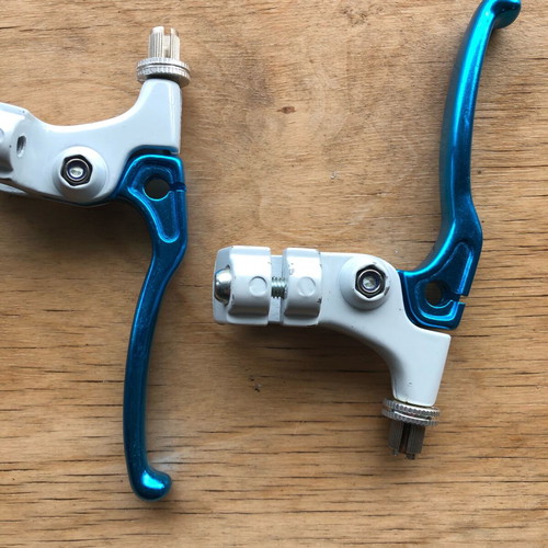 Brake levers for BMX bike blue metallic new