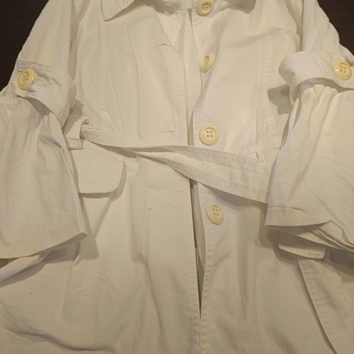 White balloon trench coat like new, 3/4 sleeve, size S
