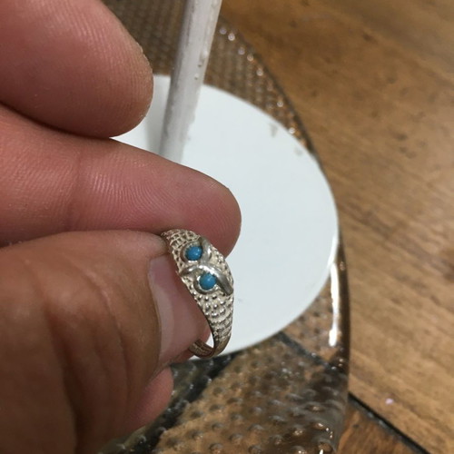 Silver owl ring