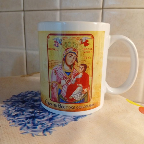 Cup new with images, height 9cm
