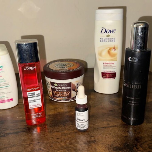 Set of 6 used skincare products