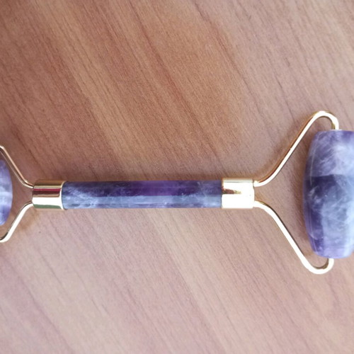 Amethyst face massage roller new, anti-aging mineral stone