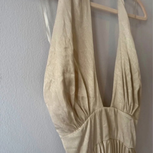 Grecian gown, beige shimmer, size M/L, backless