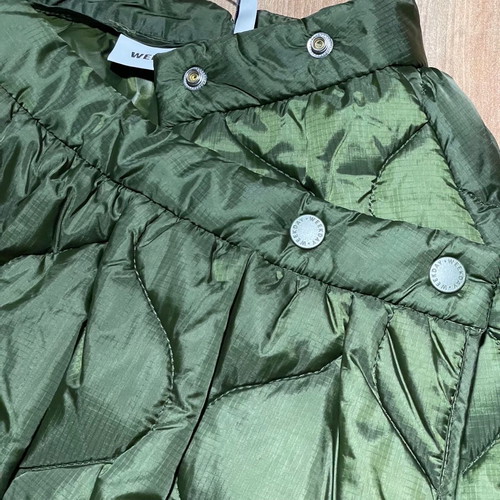 Weekday mini wrap quilted skirt new with tags, khaki, XS/S