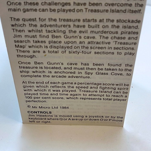 Treasure Island 1984 Spectrum ZX tape cassette used, complete with manual