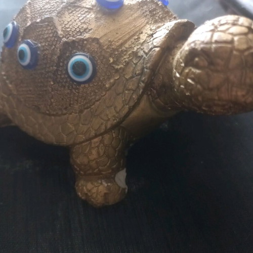 Handmade wooden wall flask folk art & decorative turtle with eyes