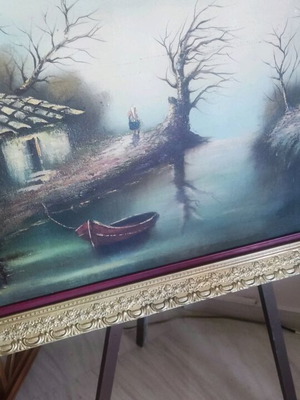 Georgantas painting like new, oil on canvas with gold frame