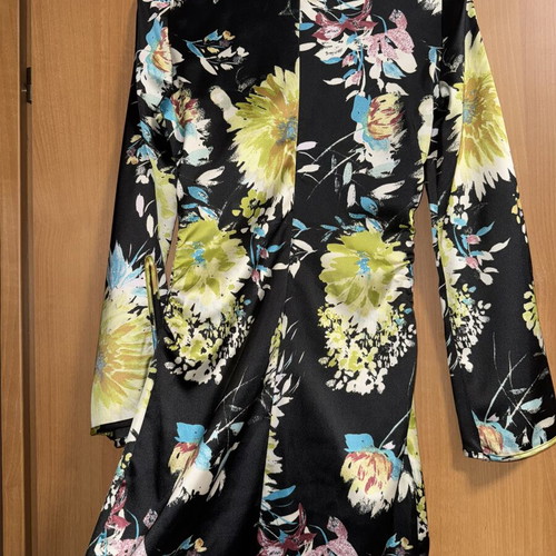 Zara dress black with yellow floral print, XS