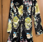 Zara dress black with yellow floral print, XS