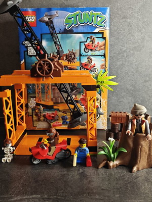 Lego Stuntz set used with Playmobil gift and box