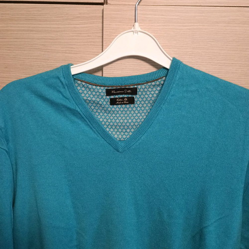 Massimo Dutti men's V-neck turquoise blouse like new size M