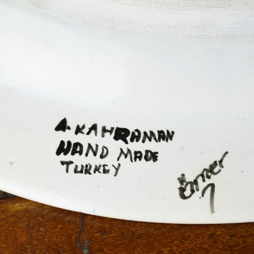Turkish handmade plate used, 42 cm diameter