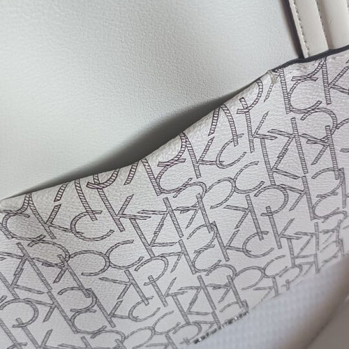 Calvin Klein white handbag and shoulder bag with CK logo