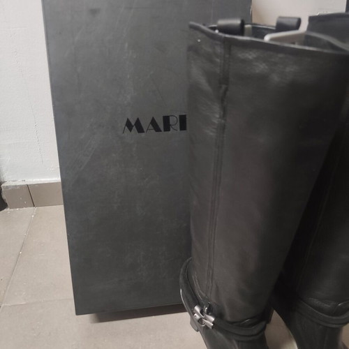 Mare leather boots like new, black, 8 cm heel, size 37