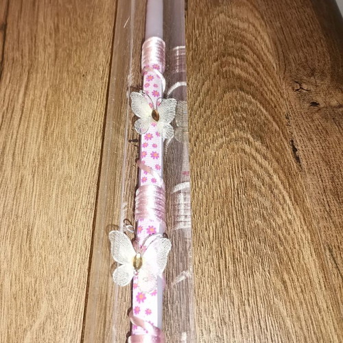 Easter candle with butterflies