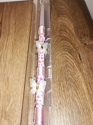 Easter candle with butterflies