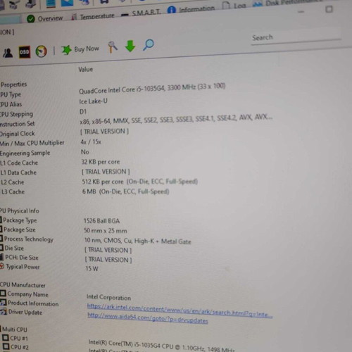 Microsoft Surface Pro 7 i5-1035G4 8GB 128GB SSD without screen used