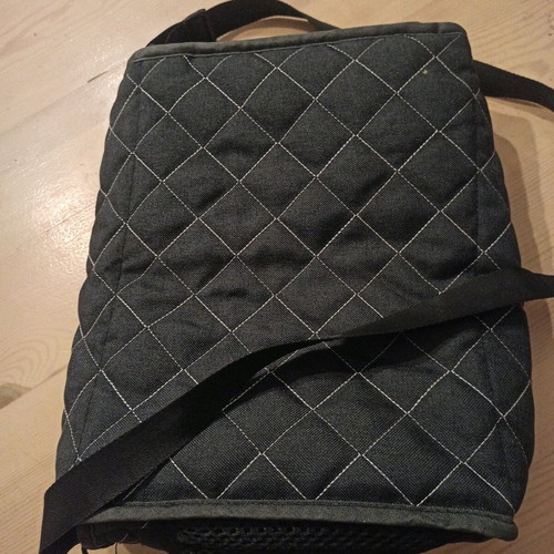Baby bag Moni like new, black with stitching and mesh pockets
