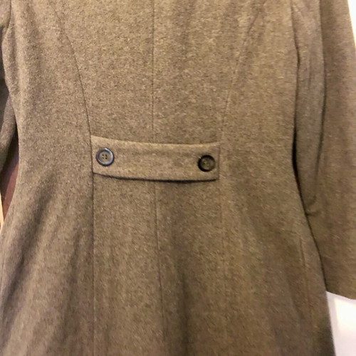 Long mid-length coat with fur like new, black and gray
