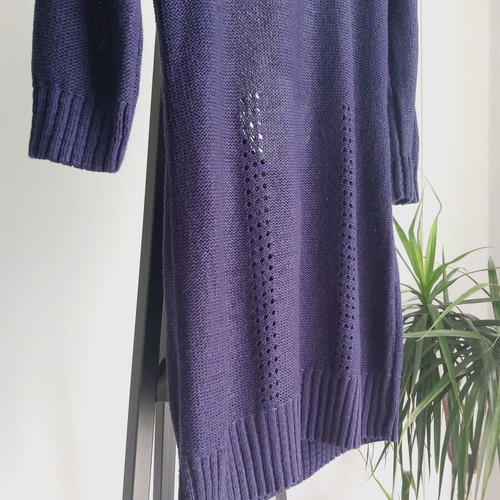 Atmosphere long knitted sweater used blue-purple with special back size M