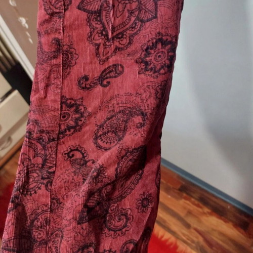 Gina Benotti corduroy pants with patterns, burgundy, size L