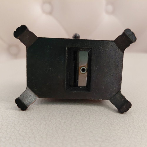 Vintage metal pencil sharpener with Cancer zodiac sign, 1970s