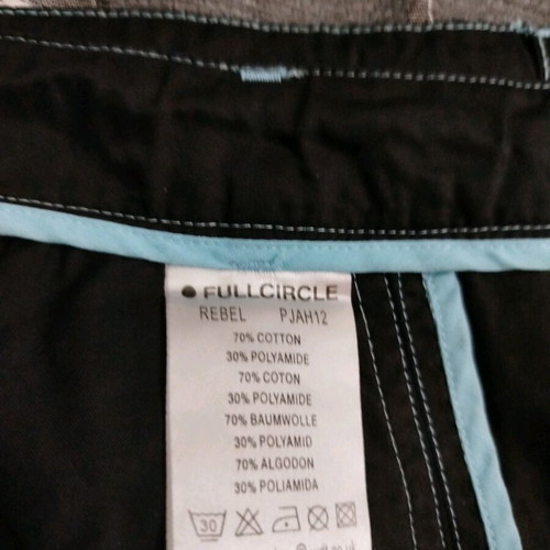 Full Circle mini skirt new, size S, black with turquoise