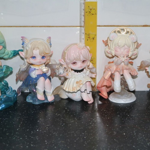 Anime figures pack of 5, like new, fairy, mermaid, butterfly