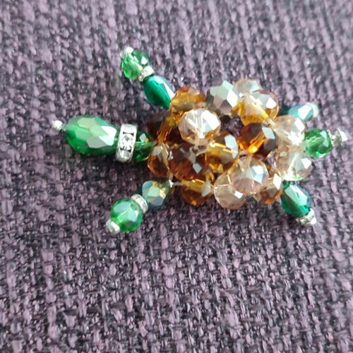 Handmade beaded turtle with Czech glass beads