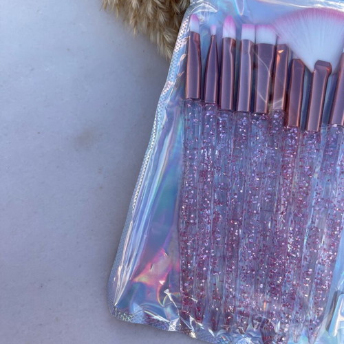 Professional makeup brush set 10 pieces new with glitter