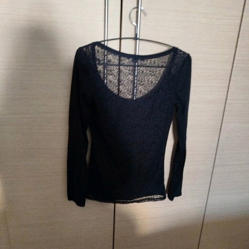 Tally Weijl long-sleeve blouse like new, black with lace
