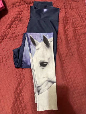 H&M girls' leggings, blue, size small