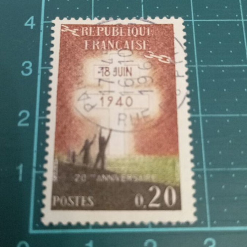 France 1960 stamp like new, 20th anniversary of de Gaulle's appeal