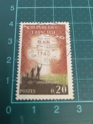 France 1960 stamp like new, 20th anniversary of de Gaulle's appeal