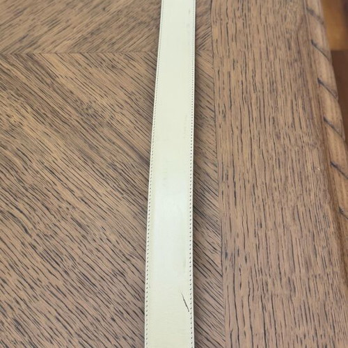 Leather belt used white with gold buckle Genny