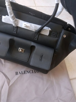 Balenciaga leatherette handbag new, black, medium