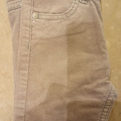 Girls' corduroy pants 3-4 years gray like new with silver thread
