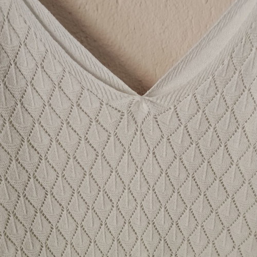 Stradivarius white knitted maxi dress with side slit, like new