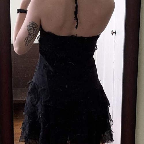 BSB Vintage Goth Dress silk halter top like new, black, made in Greece