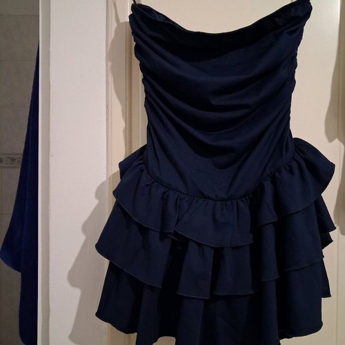Shein Dark Blue Strapless Skort Dress Medium like new