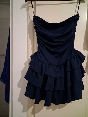 Shein Dark Blue Strapless Skort Dress Medium like new