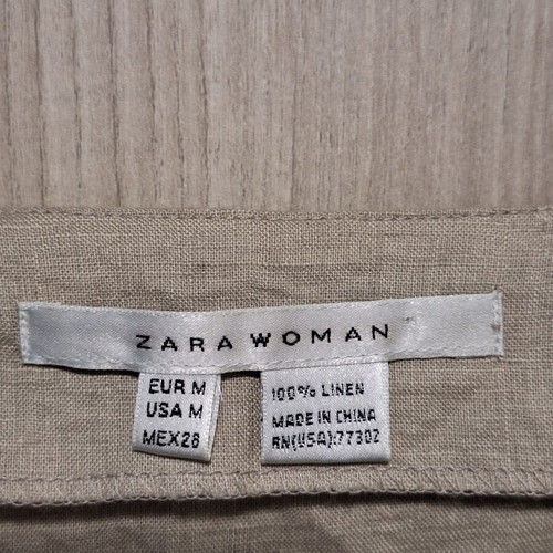 Zara Woman Beige Linen Tunic Kaftan Size M Like New