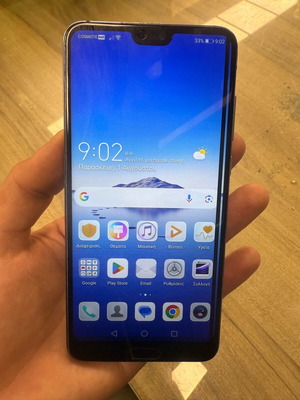 Huawei P20 Pro μεταχειρισμένο, 6GB RAM, 128GB, μπλε, με μικρή γραμμή στην οθόνη