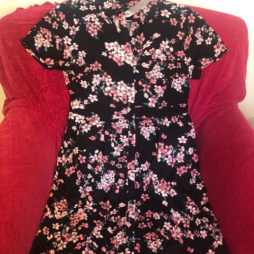 Dorothy Perkins floral short-sleeve dress new, size L