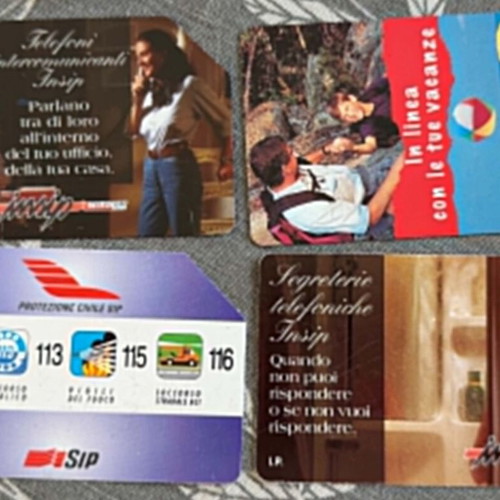 Italian phone cards pack of 4 used SIP/Telecom
