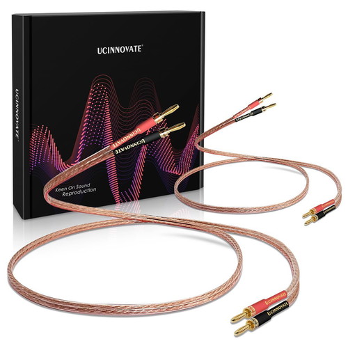 Hi-Fi speaker cable with banana connectors OFC 13AWG 2x4m new